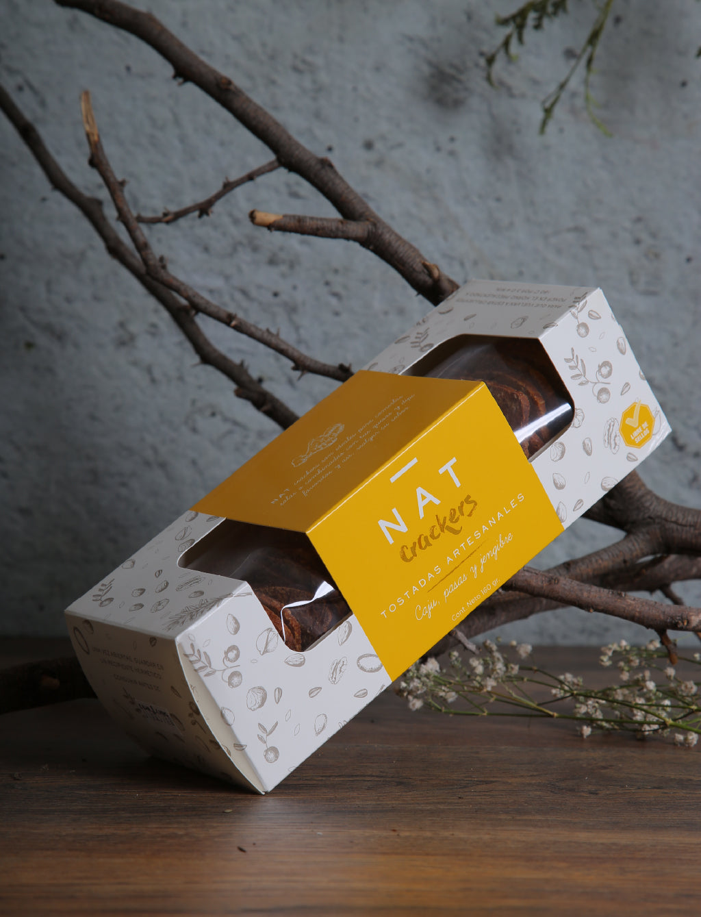 Galletas NAT - Cajú, Jengibre &amp; Pasas 80g